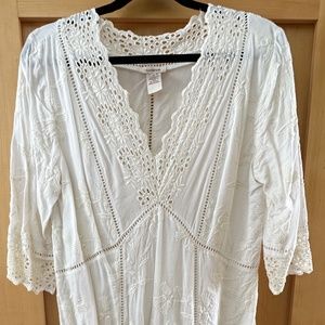 Sundance Eyelet Handkerchief Edge Dress Size 16